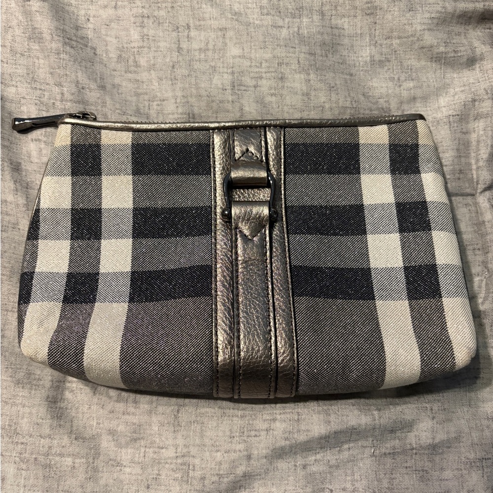 Burberry Checkered Black and Gray Cosmetic Bag - Picture 2 of 10